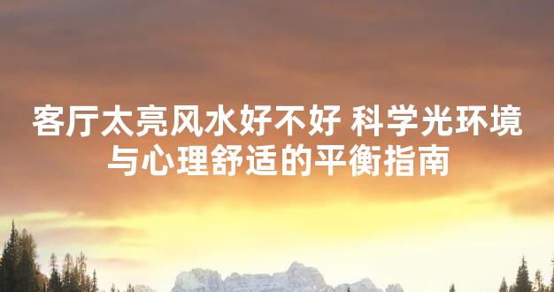 客厅太亮风水好不好 科学光环境与心理舒适的平衡指南